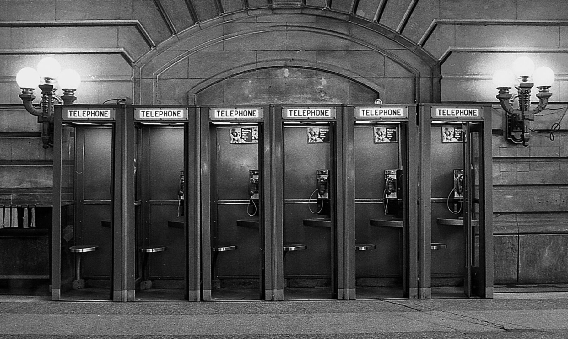 Telephone Booths, Erie Station, Hoboken, 1976